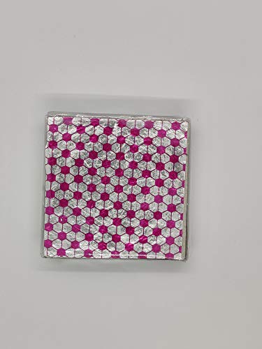 Image of CAKE DECOR Aluminum Cut Foil Chocolate Wrapper - Silver Pink 8cm x 8cm / 3.15 x 3.15 inches - 200pcs, Perfect for Candy & Dessert Wrapping