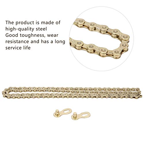 Alomejor Mountain Bike Chain with PowerLink Chain Connector for 10 Speed Adjustable Road Replace(gold) - Image 4