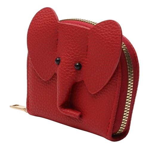 Generic 1Pcs Money Wallet Animal Pattern Card Holder PU Leather Red 10.5x9.7cm2