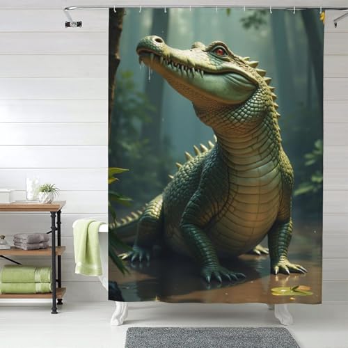 Rideau de douche crocodile résistant en textile lourd haut de gamme - 2