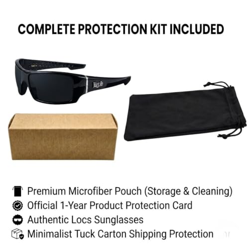 Image of Locs Men's Rectangular Hardcore Wrap Sunglasses - 9054 & 91264 Series