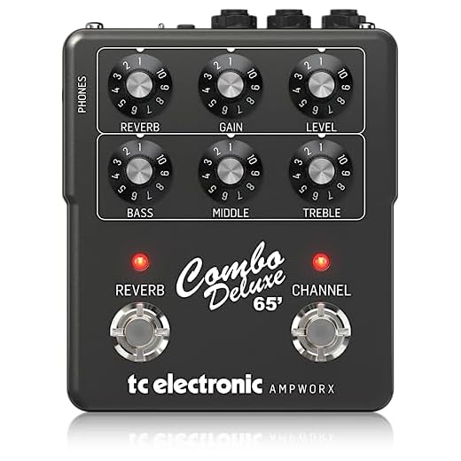TC Electronic COMBO DELUXE 65' PREAMP Guitar Pedal | Twin-Channel Preamp with Independent Channel Controls, Built-in Spring Reverb & Dedicated Outputs for DI and Headphones