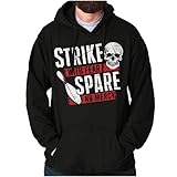 Strike Fear Spare Mercy Bowling Pun Hoodie Sweatshirt Women Men Black