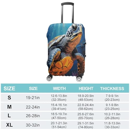 Painted Sea Turtle Luggage Cover Travel Suitcase Covers for Luggage Elastic Carry on Luggage Covers for Suitcase Tsa Approved Washable Luggage Sleeve Protector Fits 18-32 Inch S2