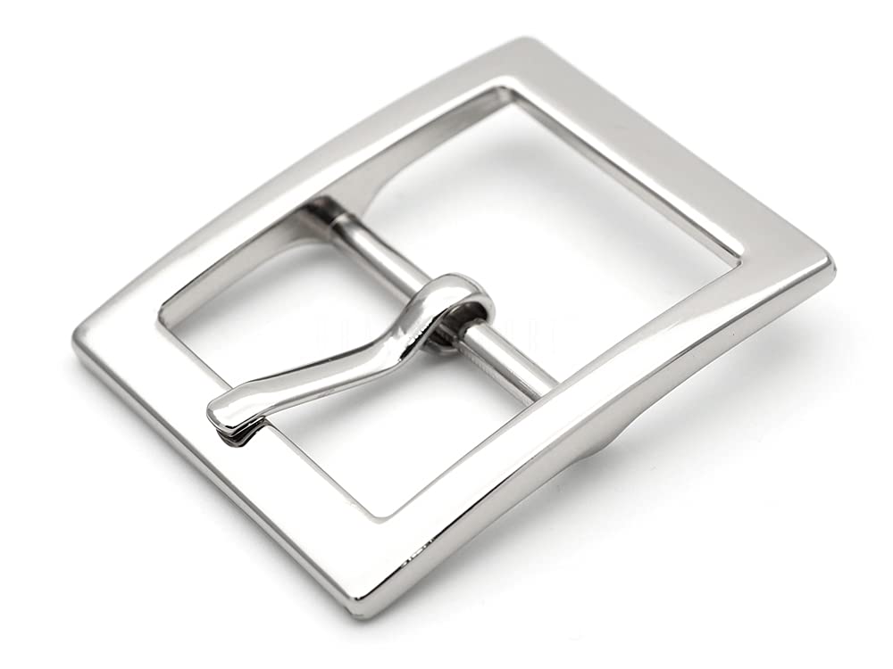 CRAFTMEMORE 4pcs Single Prong Belt Buckle Square Center Bar Buckles Leather Craft Accessories SC30