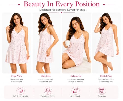 Image of Love Maker Women Solid Soft Fabric Babydoll V-Neck Wedding Nighty Above Knee Lingerie S-3XL
