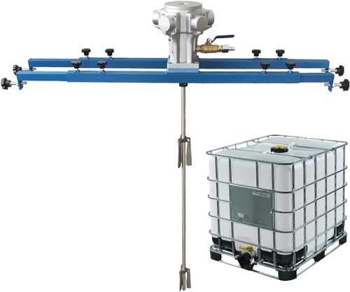 RUGPDA IBC Air Agitators, 1 Ton 1HP Tank Paint Mixer Machine, Pneumatic Agitator with Support Hanger, Folding Propeller, for Ink Dissolver Agitator