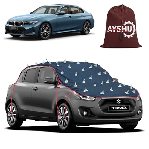 Image of AYSHU Water-Resistant Spike Car Cover for BMW 320D - Protects from Dogs, Monkeys, Dust, Sunlight & UV - Full Roof Universal Fit