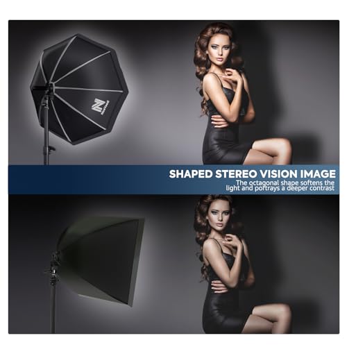 Softbox Photography Lighting Kit, NiceVeedi 20\" Softbox Lighting Kit with 5400K 650W Equivalen LED Bulbs & 63\" Tripod Stand, Studio Light Kit for Photography Portraits Advertise Shooting, Video Record