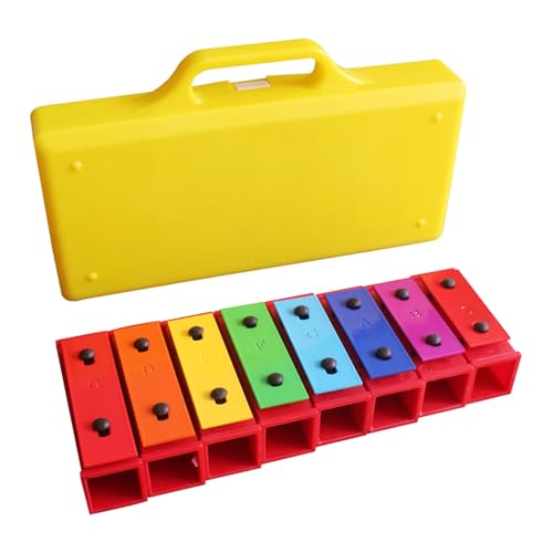 Alomejor Colorido 8 Notas Instrumento de Xilófono Glockenspiel con 2 Mazos, Excelentes Materiales y Calidad de Sonido Estable para Niños