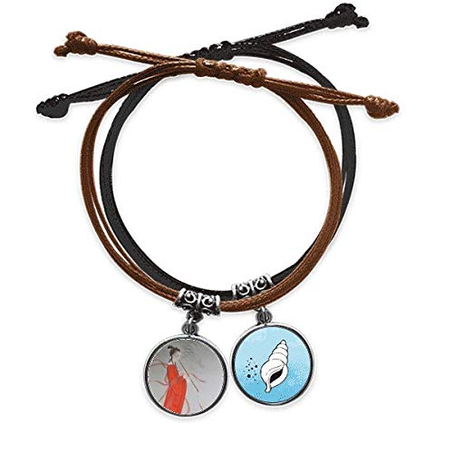 Pulsera de cuerda pintura china de flauta roja brazalete cuero de mano