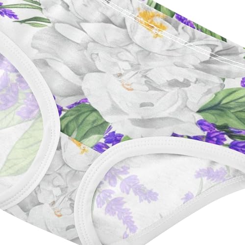 Purple Lavender Flowers Girls Underwear Toddlers 2t Cotton Girl Panties Cute Print Briefs Underpants4
