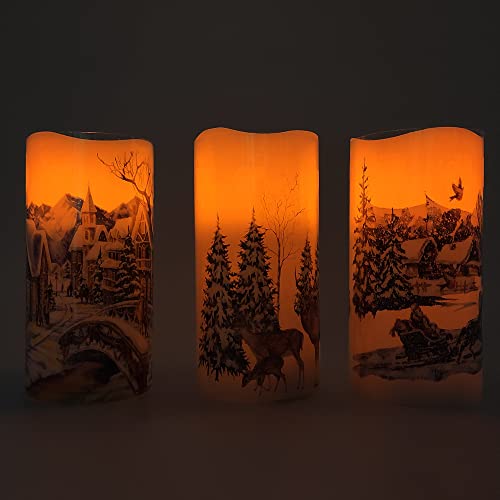 Darnassus 3PCS Christmas Flameless Candles Real Wax LED Candles Decor Warm by Darnassus - Used condition - Image 7