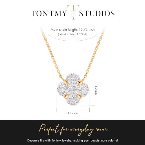 Gold Necklace for Women 14K Gold Plated Simple Chain Cubic Zirconia Pendant Necklace Cute Rhinestone Solitaire Necklace Dainty Gold Jewelry for Women4