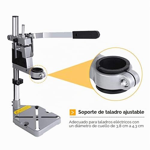 Soporte para Taladro, Soporte Taladro Vertical Columna para Taladro Soporte Taladradora Soporte de Taladro de Mesa Ajustable Universal Soporte para Prensa de Taladro,profundidad 2,4 ",acero Al Carbono