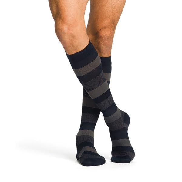 Image of Sigvaris Women's Style Microfiber Patterns 830 Closed Toe Calf-High Socks 20-30mmHg
