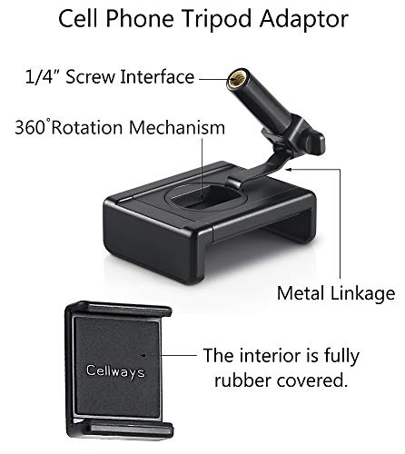 Cell Phone Tripod Adaptor + Mini Tripod: 360 Degree Rotating Holder Tripod Mount For Portrait And Landscape Mode, Universal Clip For All Iphone Models And Most Of Other Cell Phones #TOP3