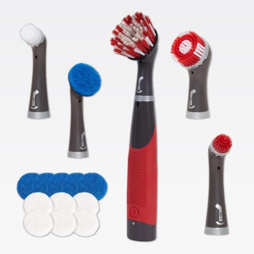 Image of Rubbermaid Reveal Power Scrubber 18-Piece Kit,Cordless Electric Battery Powered Scrub Brush,Water Resistant,for Home /Kitchen /Bathroom /Grout /Tile /Shower /Tub,(Pack of 12)