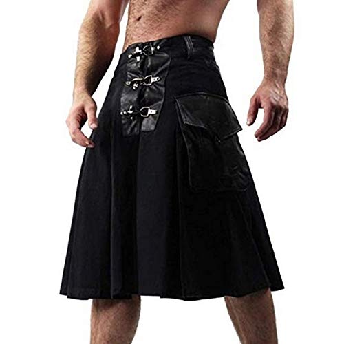 Hombres Escoceses Clásico Retro Tradicional Sexy Medieval Cargo Personalidad Faldas escocesas Patrón...
