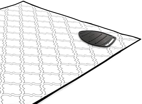 Encasa Homes Ironing Mat/Pad (120 x 70 cm) with 3mm Padding & Silicone Iron Rest for Steam Pressing on Tabletop or Bed - Heat Resistant, Portable, Quilting & Travel Blanket - Daisy Blue