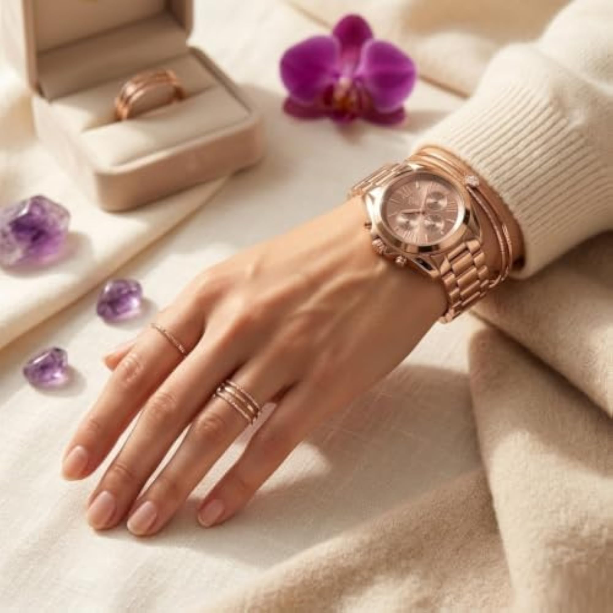 Women's Analog Watch with Stainless Steel Bracelet Strap