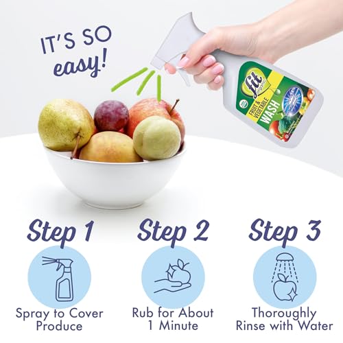Image of FIT Organic Fruit and Vegetable Wash Spray - USDA Certified Organic & Kosher - Removes Surface Contaminants - Family & Pet Safe, Chemical-Free, 12 Fl Oz