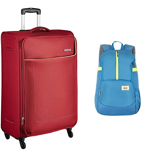 Image of American Tourister Jamaica Polyester 80CM Wine RED Soft Suitcase