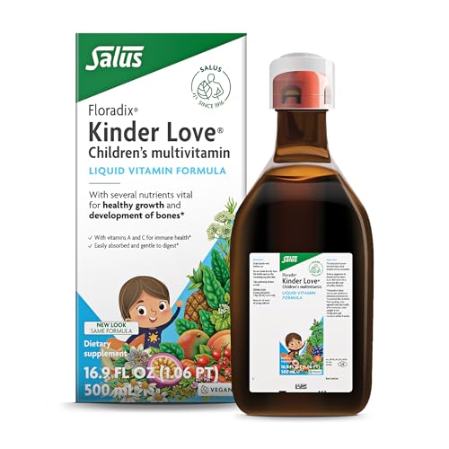 Floradix Kinder Love Children's Multivitamin - Herbal Supplement - Liquid Multivitamin for Kids - Vitamins A, C, D & E, Calcium & More - Vegetarian, Non-GMO, Gluten-Free - 16.9 fl oz Floradix Kinder Love Children's Multivitamin - Herbal Supplement - Liquid Multivitamin for Kids - Vitamins A, C, D & E, Calcium & More - Vegetarian, Non-GMO, Gluten-Free - 16.9 fl oz