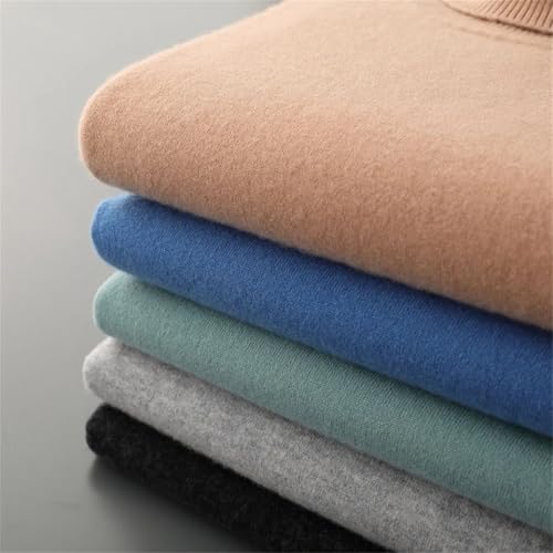 Men's High Neck Pullover Knit Sweater Merino Wool Casual Winter Outfit Soft Warm Top Korean Streetwear2