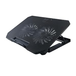 Gutol Laptopkühler Für 12-17 Zoll Laptops Mit Verstellbarer Halterung (4 Höhen), 2 Leisen Lüftern, 2 USB-Anschlüssen Und Schneller Kühlung