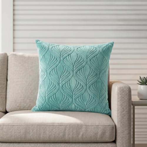 Image of Yellow Weaves Jacquard Cushion Covers | Sofa Cushion Covers | Throw Pillow Cover for Sofa, Couch, Living Room| Removable & Washable | 16x16 Inches, 1 Piece (Powder Blue)