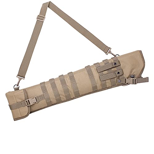 Tactical Shotgun Rifle Scabbard Bag Shoulder Adjustable Strap Outdoor Hunting Molle Holster(Khaki) #TOP3
