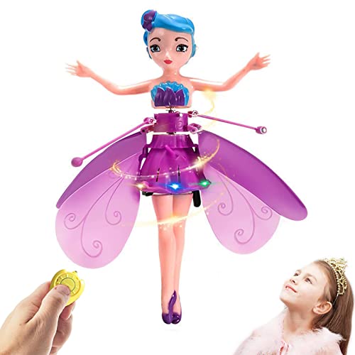 Jouets De Fée Volante TéLécommandées AméLiorées,Chargement USB Magic Pixies Fee Volante,Jouet Fille Indoor Sky Dancer,Poupee Rainbow à DéTection De Main,Cadeaux Fille.