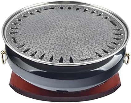 HDNCJFLEQ BBQ Grill, Portable Charcoal Grill, Cast Iron Furnace Body, Stainless Steel Grill, Non-Stick Grill Pan Easy to Clean, Indoor/Outdoor (Color : B)