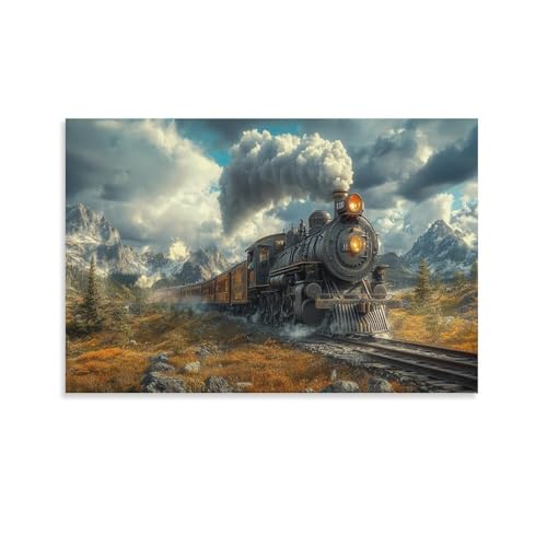 Pintura de steam train poster impresiones lienzo decoración dormitorio y estancias