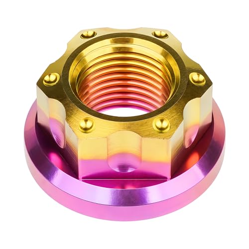 Image of Titanium M6 M8 M10 M12 M14 M16 Flange Bolt Nut Bicycle Motorcycle Rear Axle Car Modification Accessories Pack of 6 (M16 Pitch 1.5mm, Purple Gold)