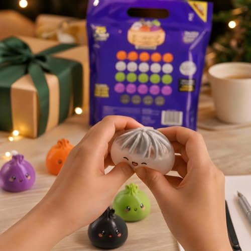 25 Pcs of Extra Mini Squishies Dumplings Advent Calendar for Holiday Gifts - image 2