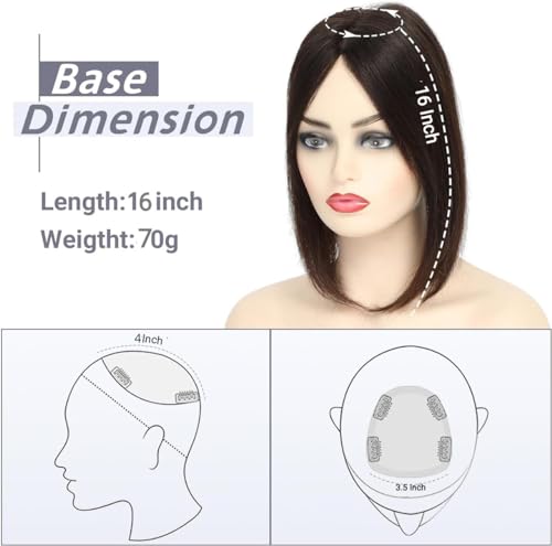 DAZZ LOOK 5 x 5 Inches Silk Base, 5 Clip in, Middle Partition