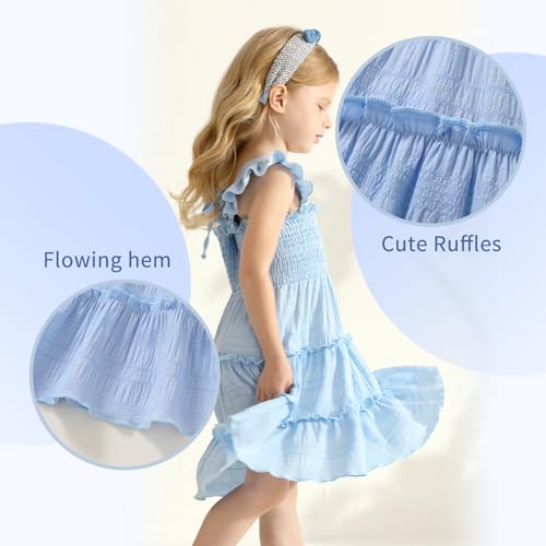 YOUNGER TREE Toddler Girl Dress Kids Sleeveless Ruffle Dresses for Girls Summer Outfits Beach Sundress4
