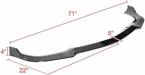 Vista 25 de SCITOO Alerón de labio delantero para Hyundai Elantra 2017-2018 para parachoques delantero negro brillante