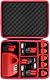 Khanka Hart Lagerung Box Halter,Etui Tasche für Bosch/Einhell Power X-Change 12V 18V 40V Akku und Ladegerät - Hält 12V 18V 40V 2.0/2.5/3.0/4.0/5.0/6.0-Ah Akku, Ladegerät.(Leeres Etui)