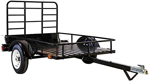 Detail K2 MMT4X6O 4 ft. x 6 ft. Powder-Coated Open Side Multi Purpose Utility Trailer - Black