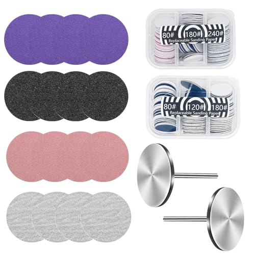 Lot de 120 Disques Abrasifs pour Pédicure, 25MM Rond Papier Abrasif