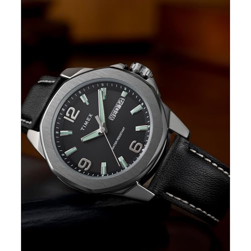 Image of TIMEX Essex Round 46mm Black Dial Analog Men Watch - TW2W92900UJ