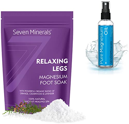 Seven Minerals Relaxing Legs Magnesium Chloride Flakes & Pure Magnesium Oil #TOP8