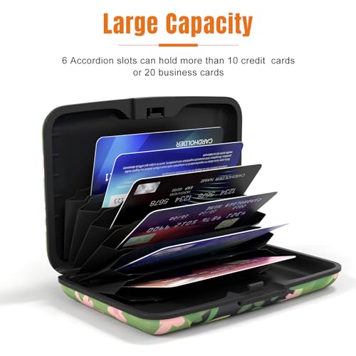 Image of Rimilak Aluminuml Credit Card Holder, Mini Credit Card Wallet RFID Blocking Slim Metal Hard Case for Women Men, Kind Cat