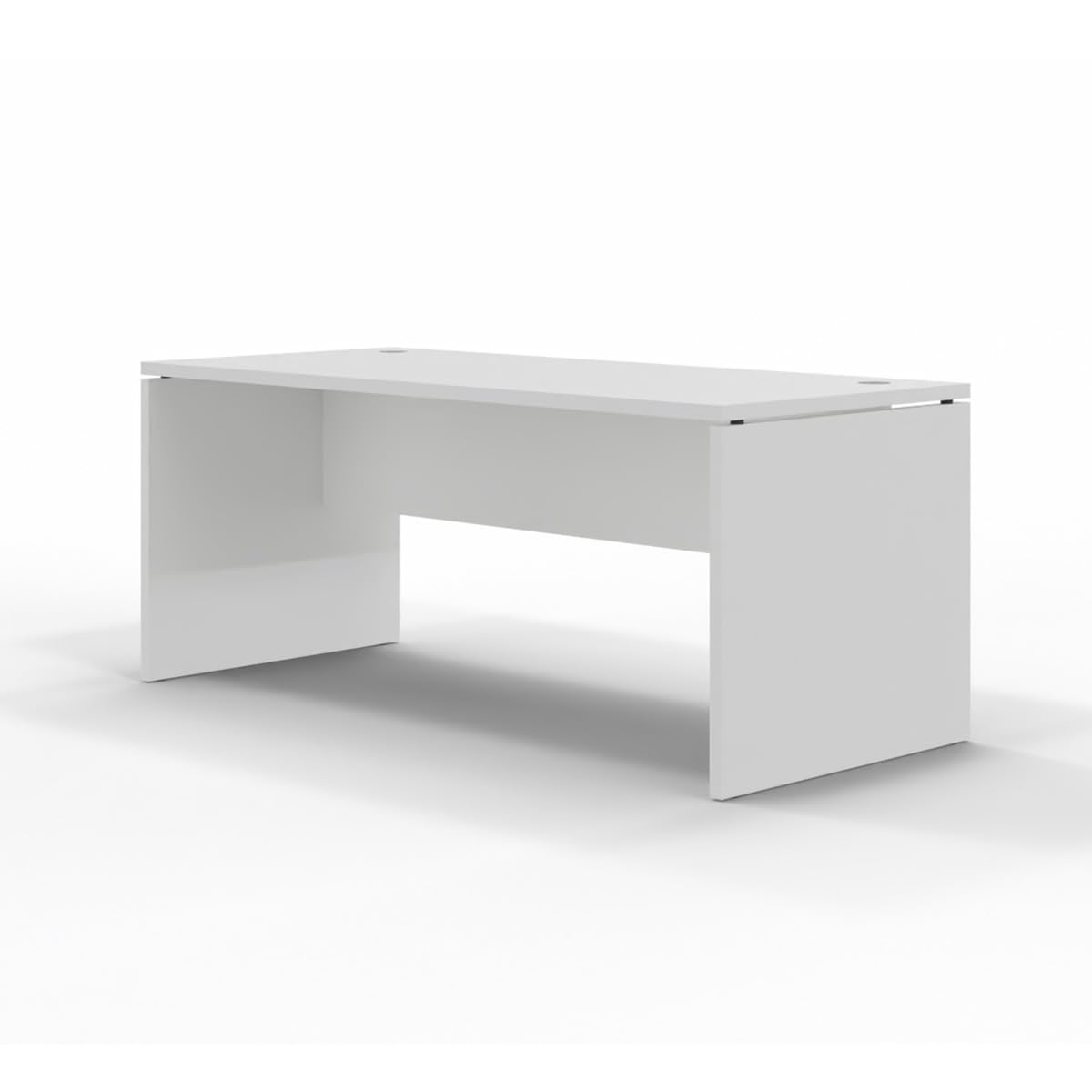 Spacio Escritorio de Madera H20, Mesa de Oficina para Ordenador con Pata de Panel, Tablero 30mm (Blanco, 160x80cm)