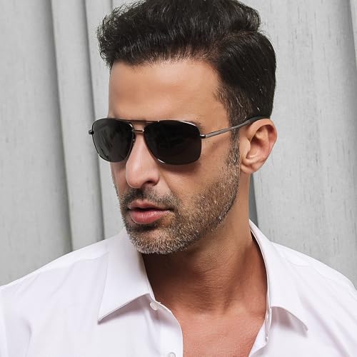 Polarized Aviator Sunglasses–UV Protection, Sleek Metal Frame Sunglasses for Men & Women Driving Sports2