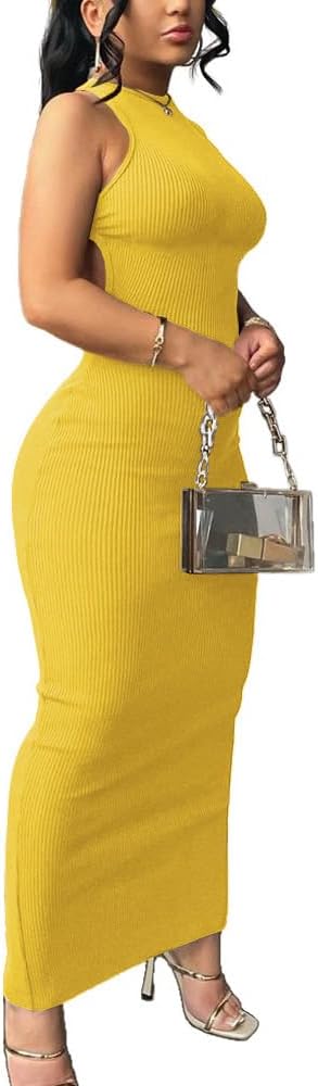 Nimsruc Women Summer Sexy Bodycon Maxi Dress Casual Long Dresses