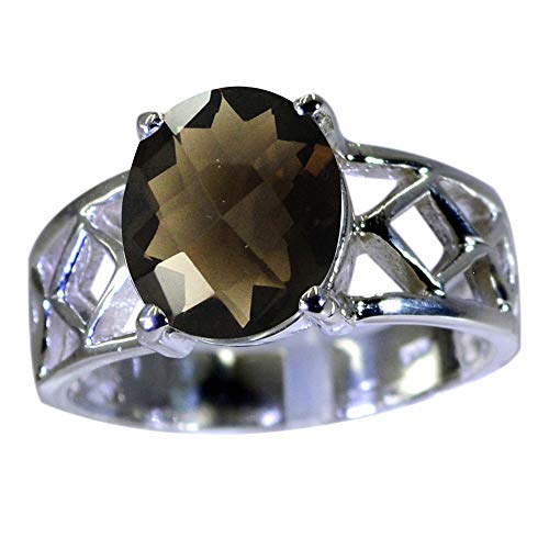 Bague de fiançailles en argent et pierre naturelle à griffes pour femme
